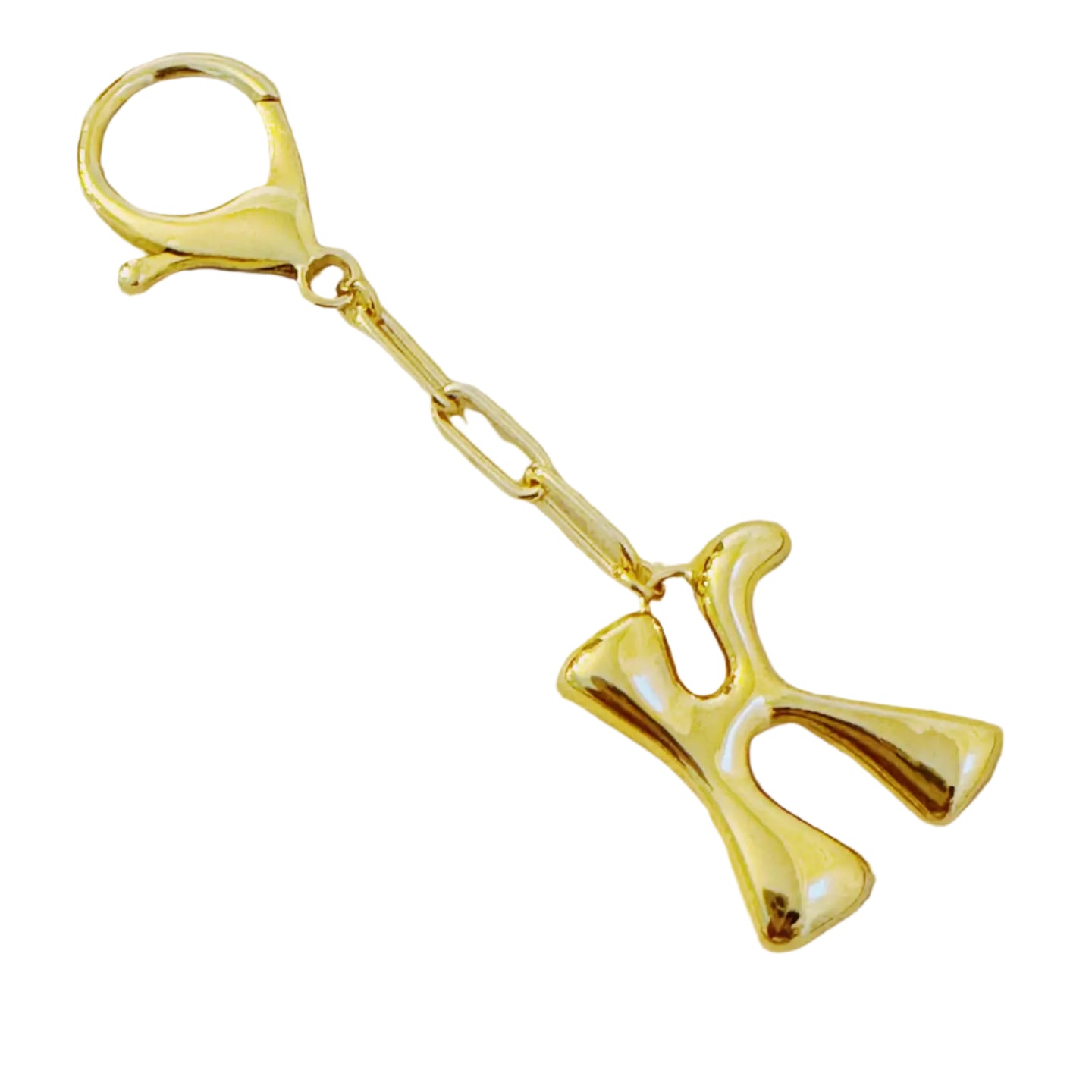 Gold Bubble Initial Purse Charm