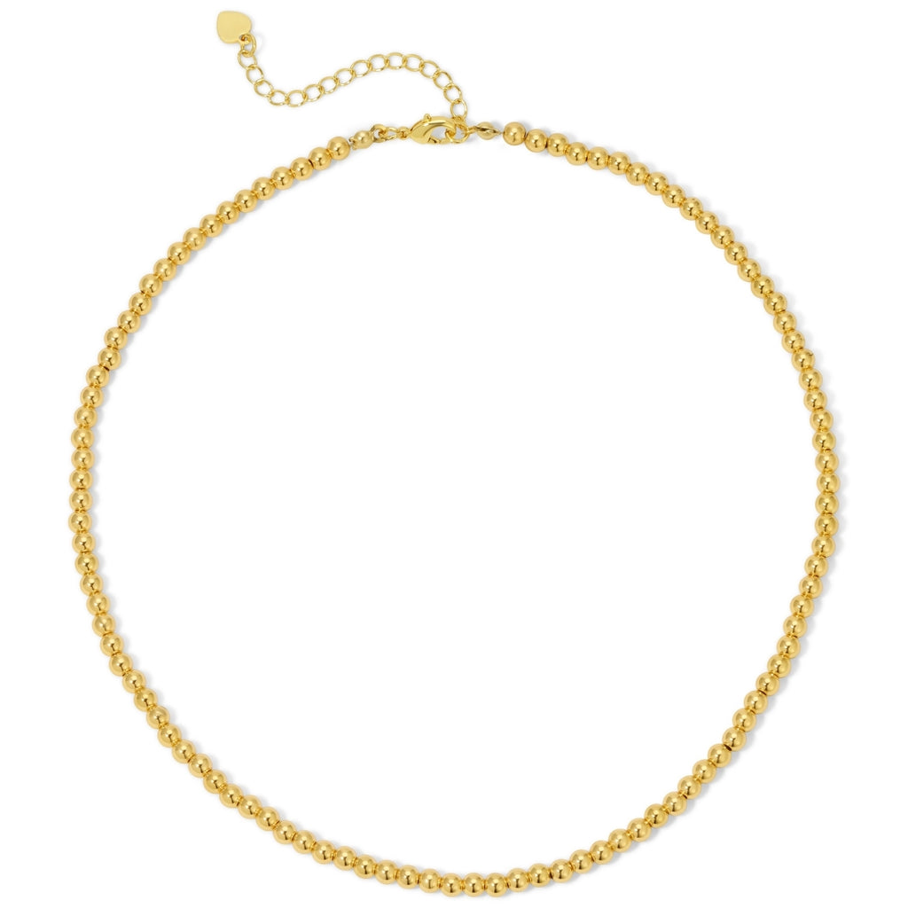 Gold 4MM Beaded Necklace