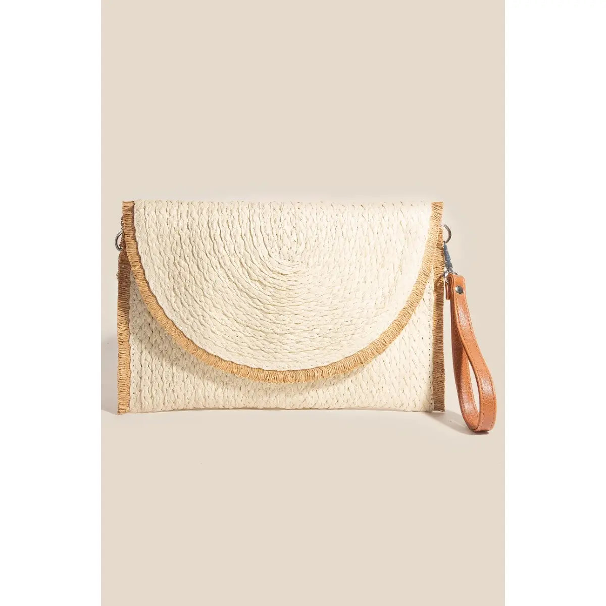 Paper Braided Envelope Clutch Bag