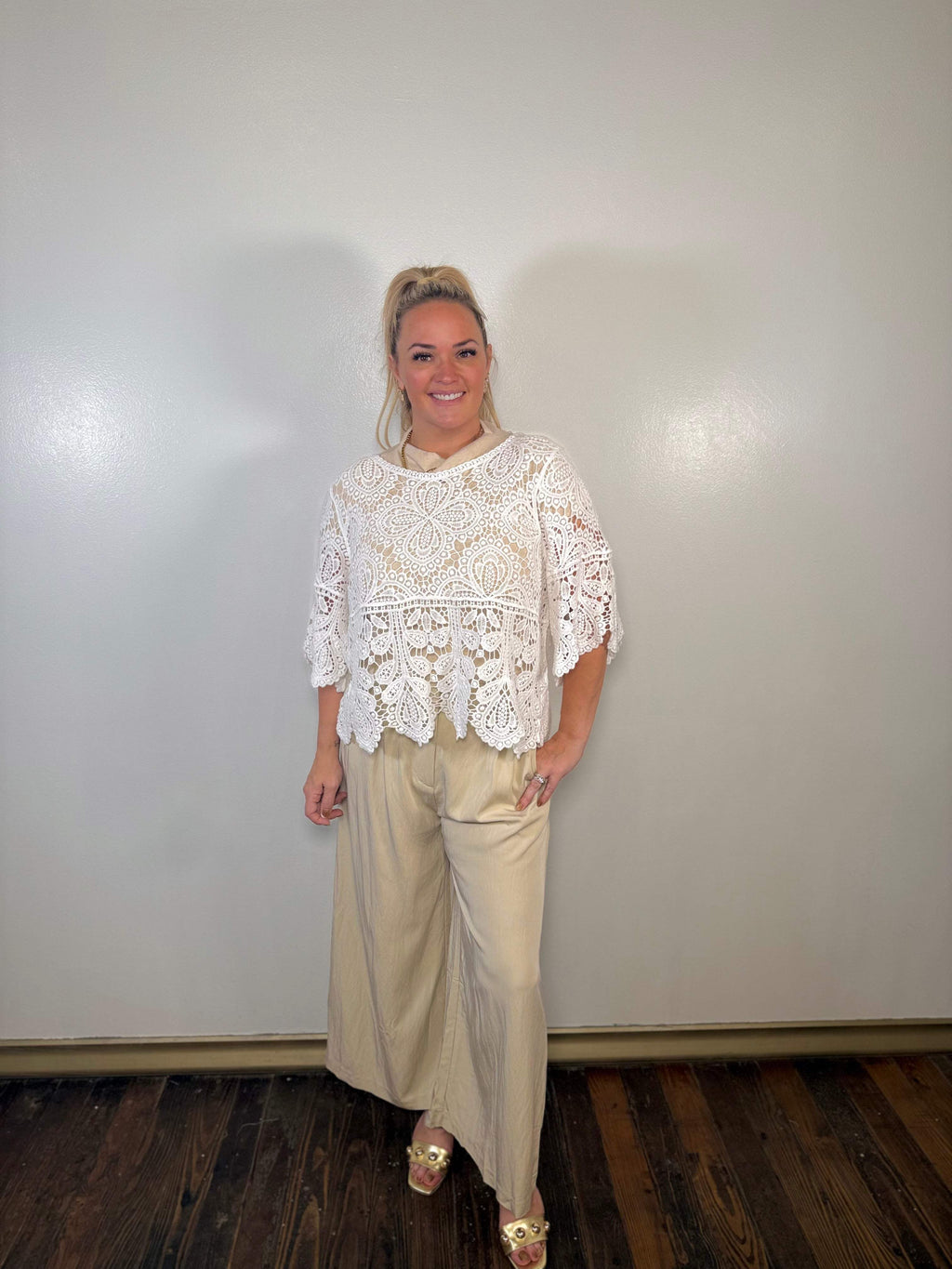 Pleated Wide Leg Trousers