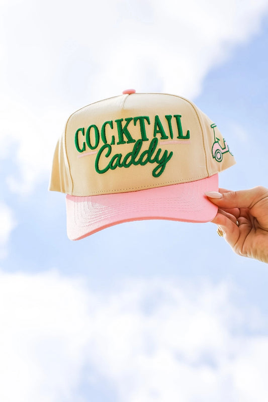 Cocktail Caddy Puff Embroidered Canvas Cap