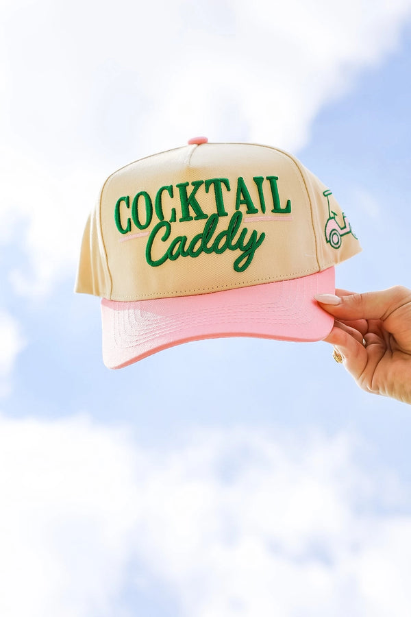Cocktail Caddy Puff Embroidered Canvas Cap