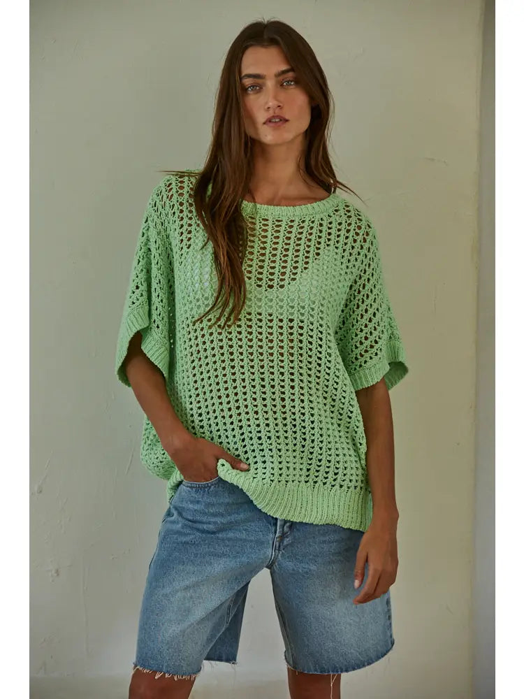 Amelia Fishnet Pullover Top