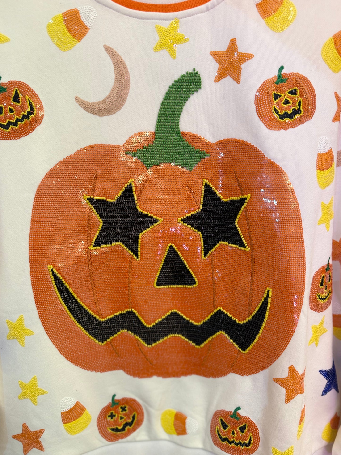 White Pumpkin Icon Sweatshirt Sweatshirt | Queen of Sparkles