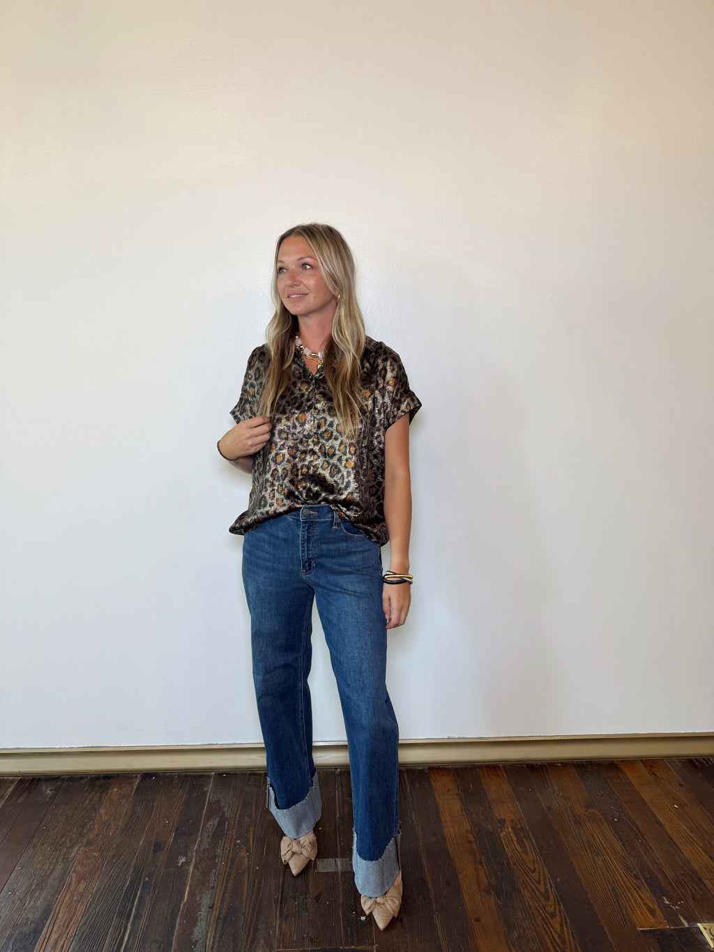 Luna Cuffed Wide Ankle Jeans
