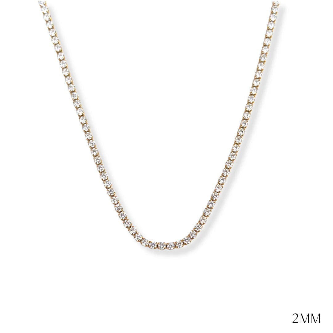 Waterproof 2mm Tennis Necklace