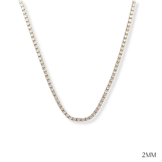 Waterproof 2mm Tennis Necklace
