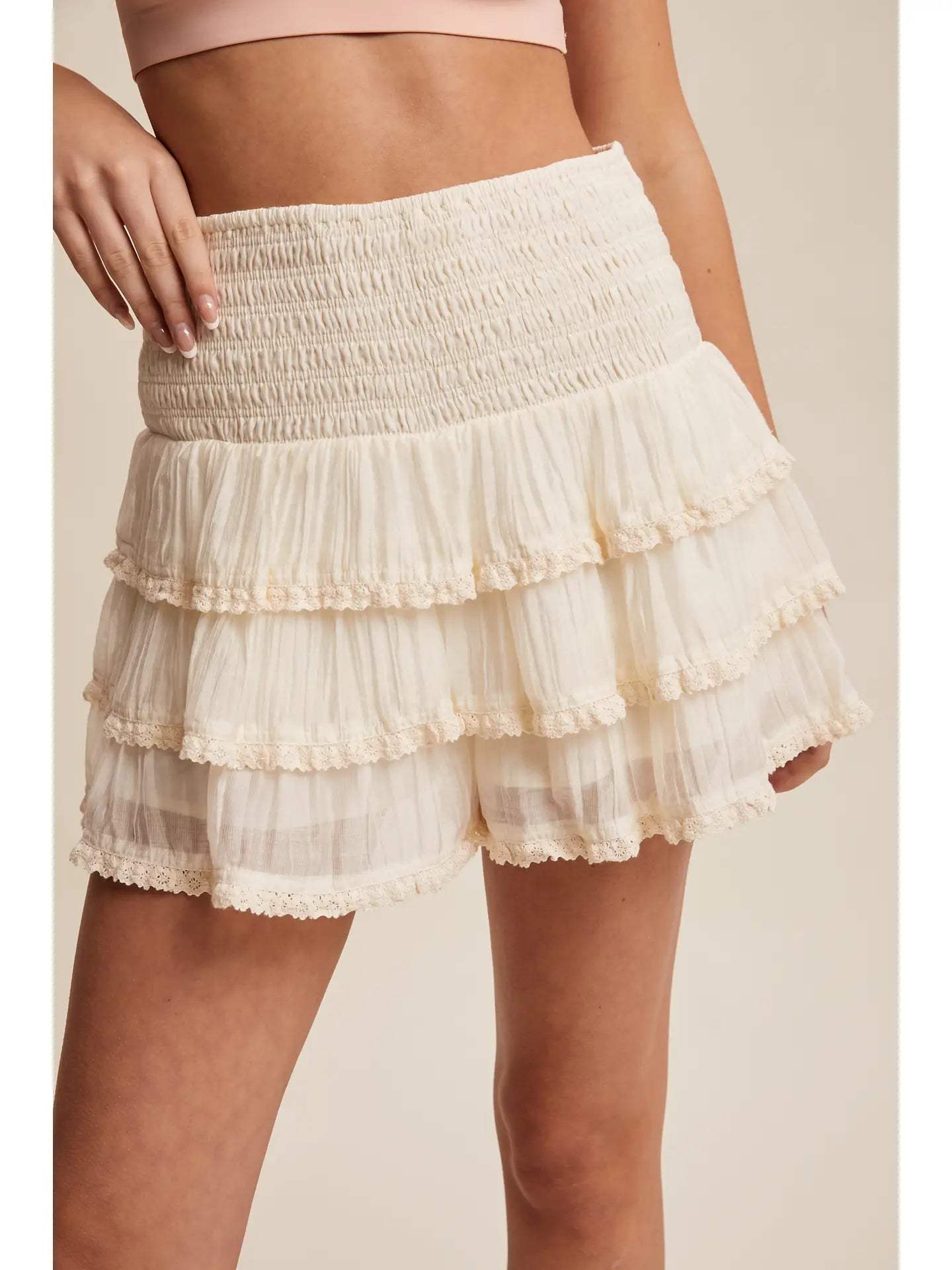 Lace Dream Tiered Ruffle Skort