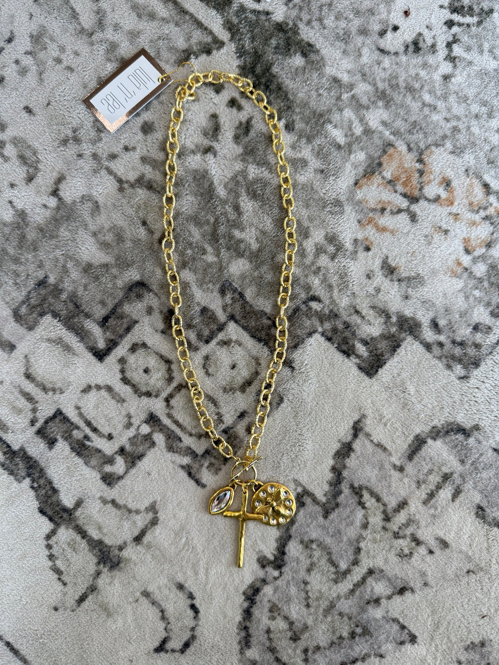 Gold Toggle Pendant Necklace