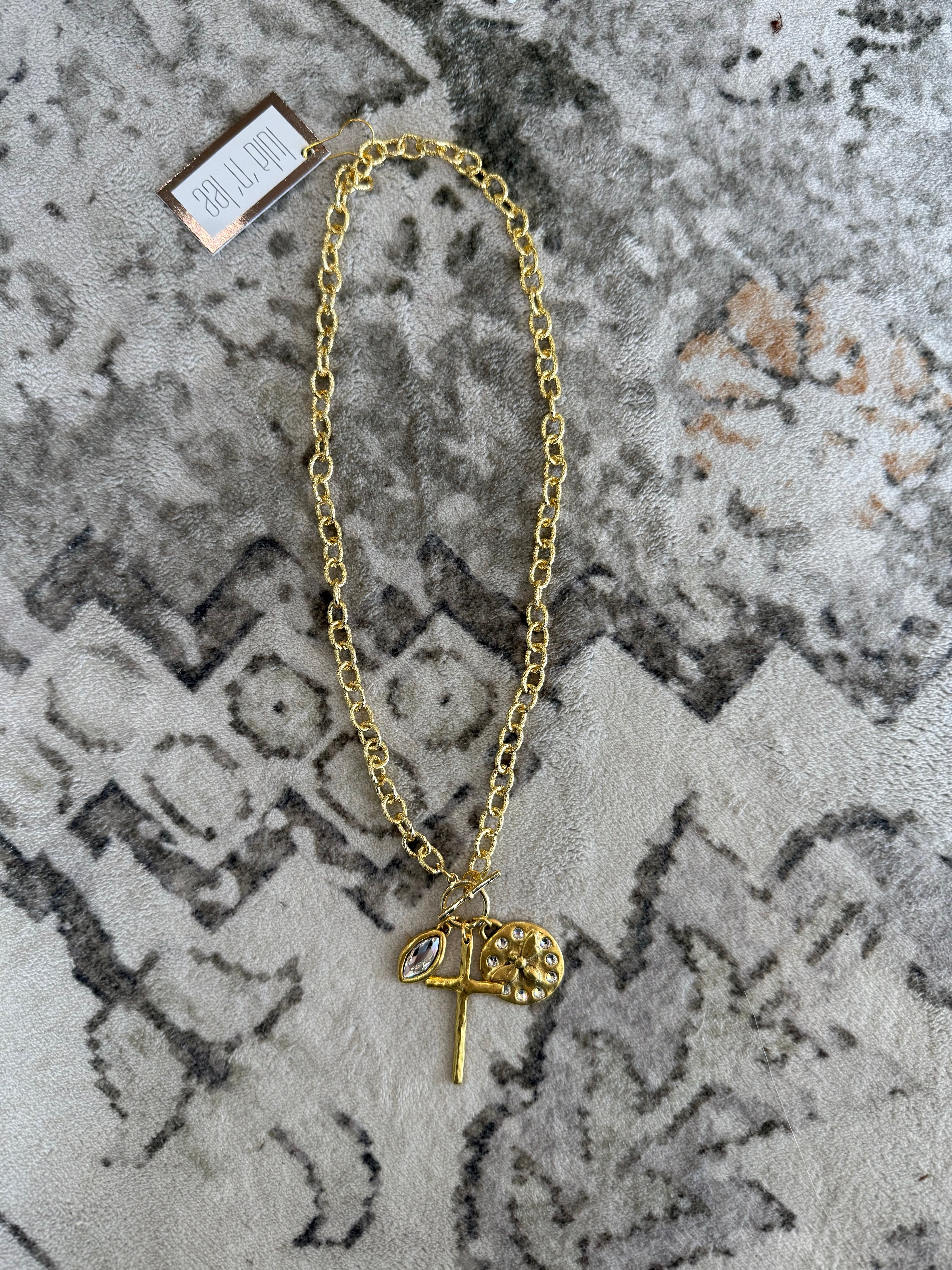 Gold Toggle Pendant Necklace
