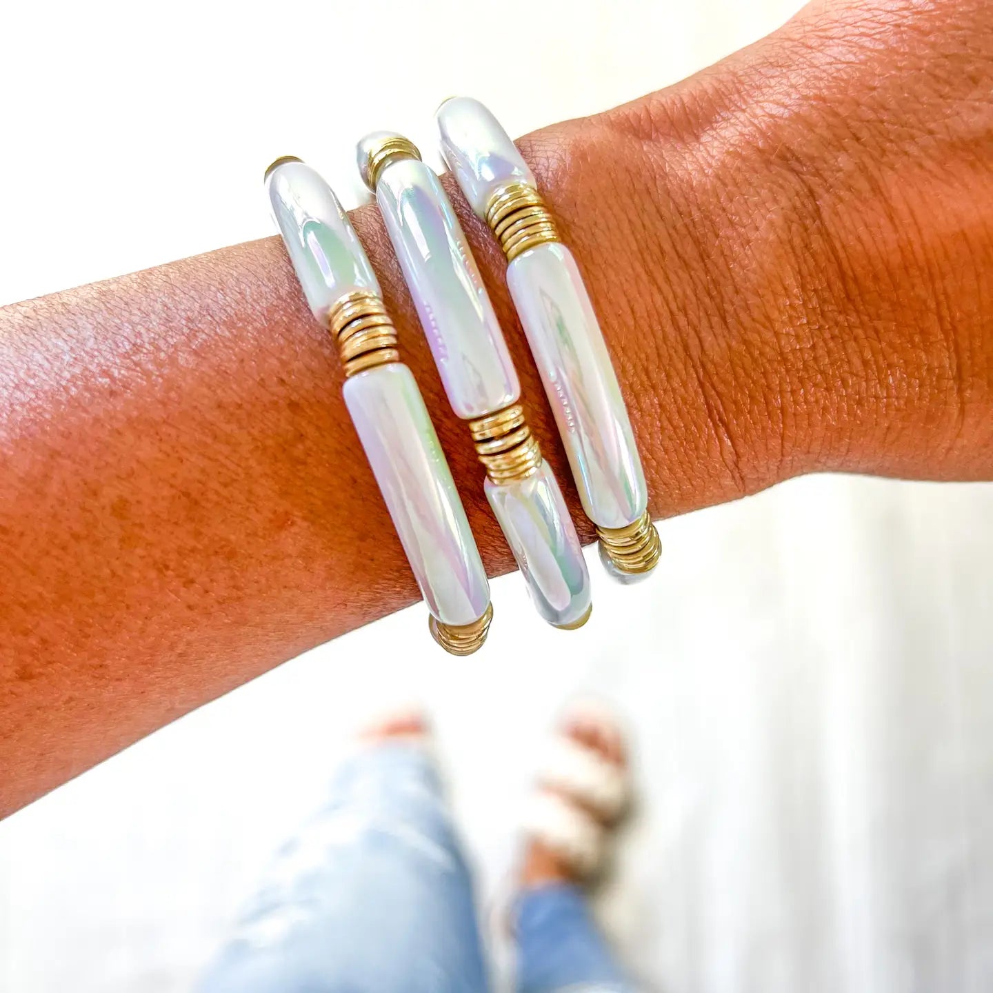 Metallic Radiance Tube Bracelet