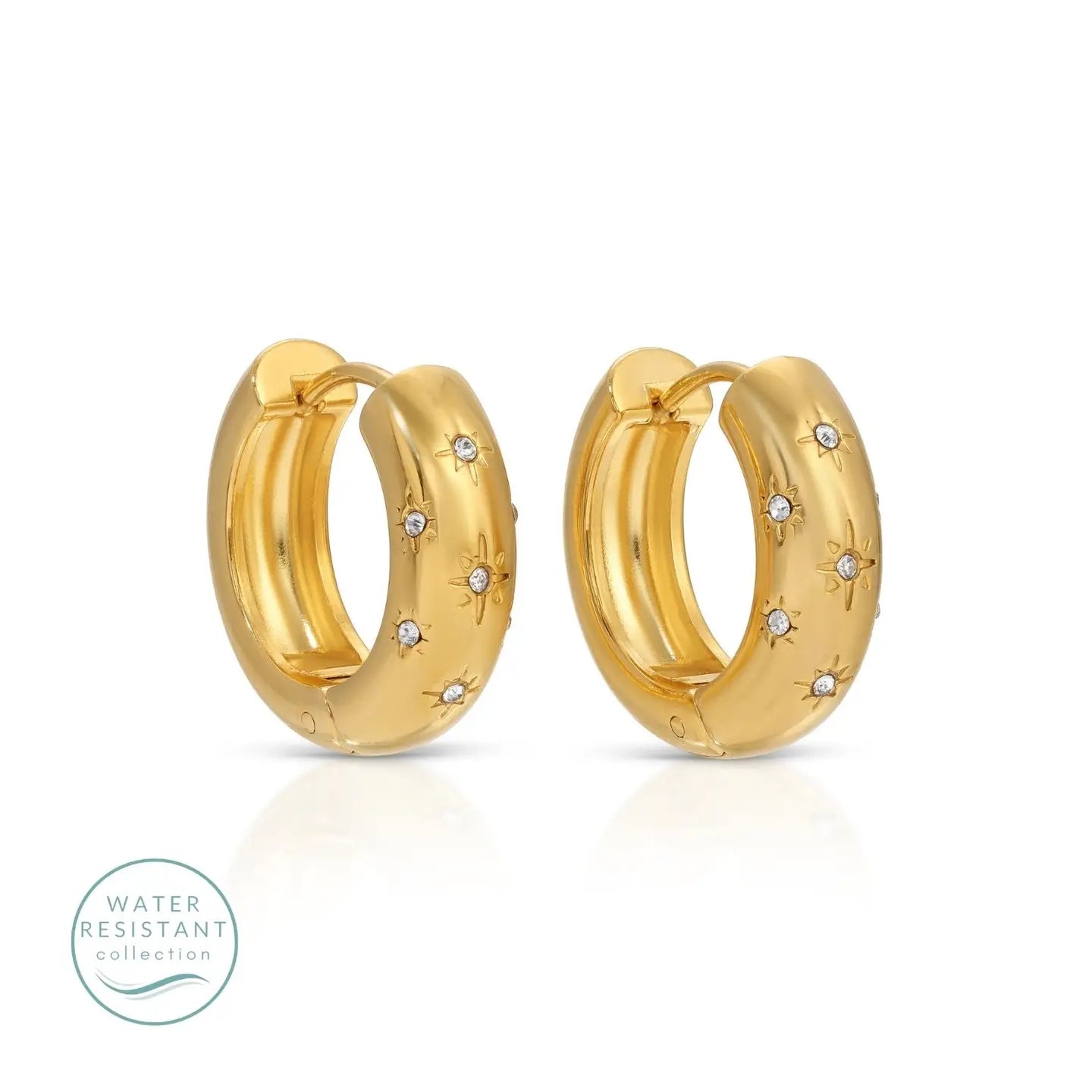 CZ Celestial Burst Huggies | Water Resistant