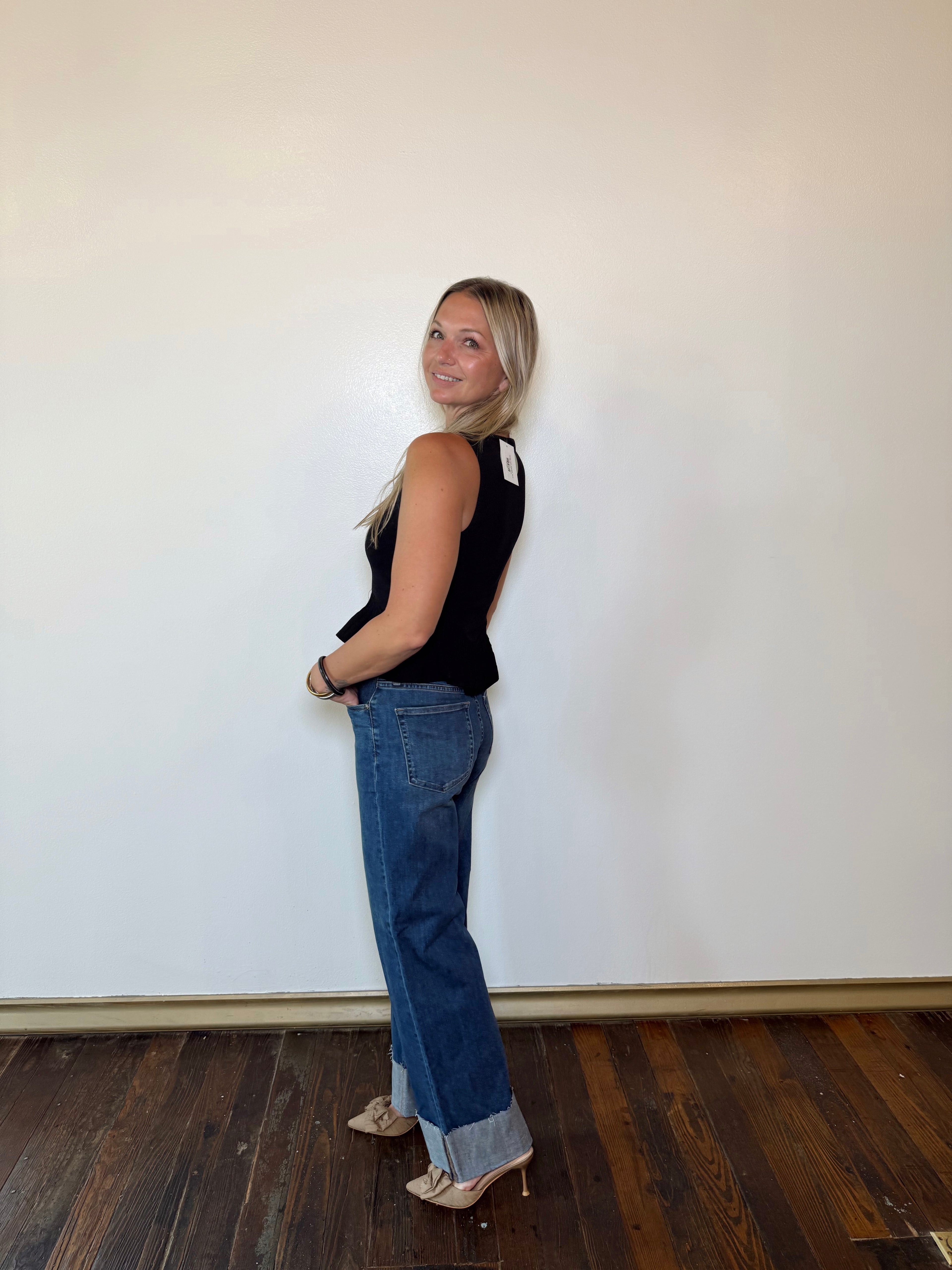 Luna Cuffed Wide Ankle Jeans
