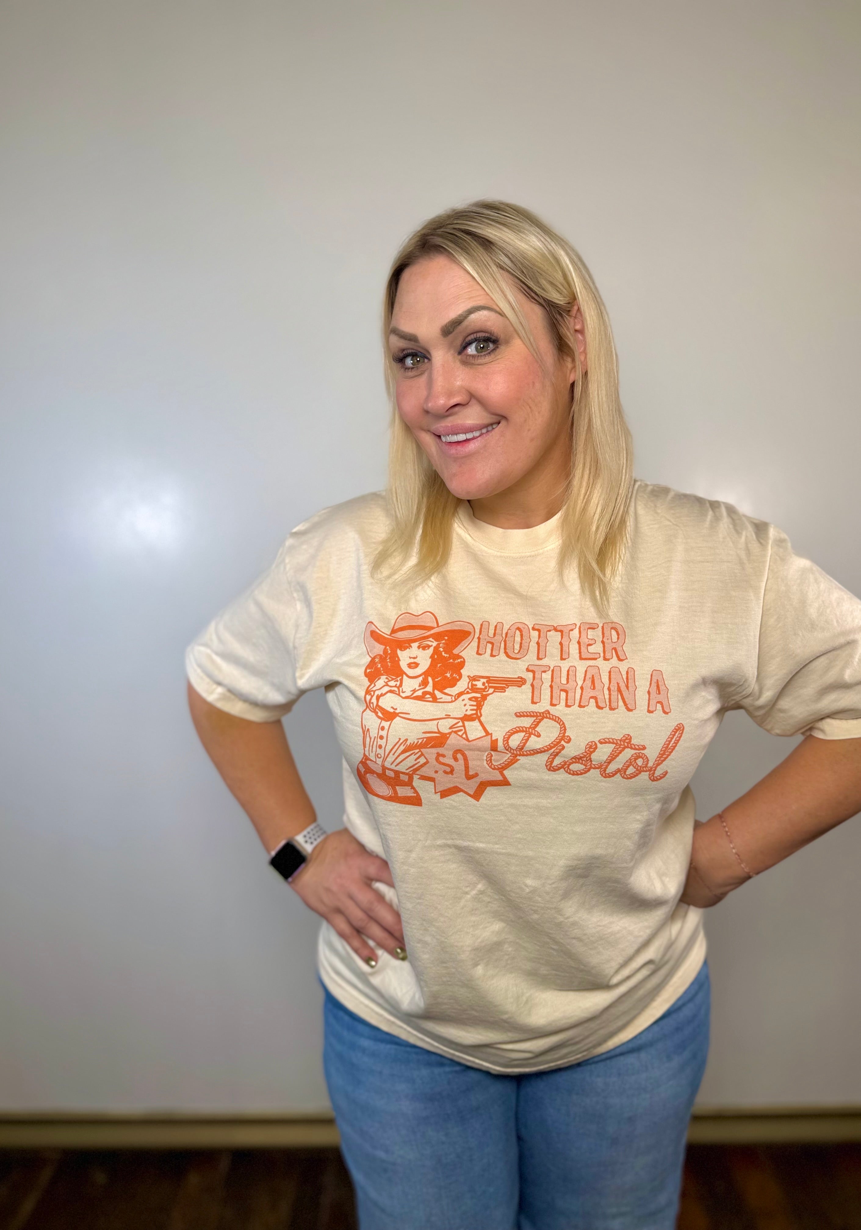 'Hotter Than a $2 Pistol' Graphic Tee | PLUS SIZE AVAILABLE