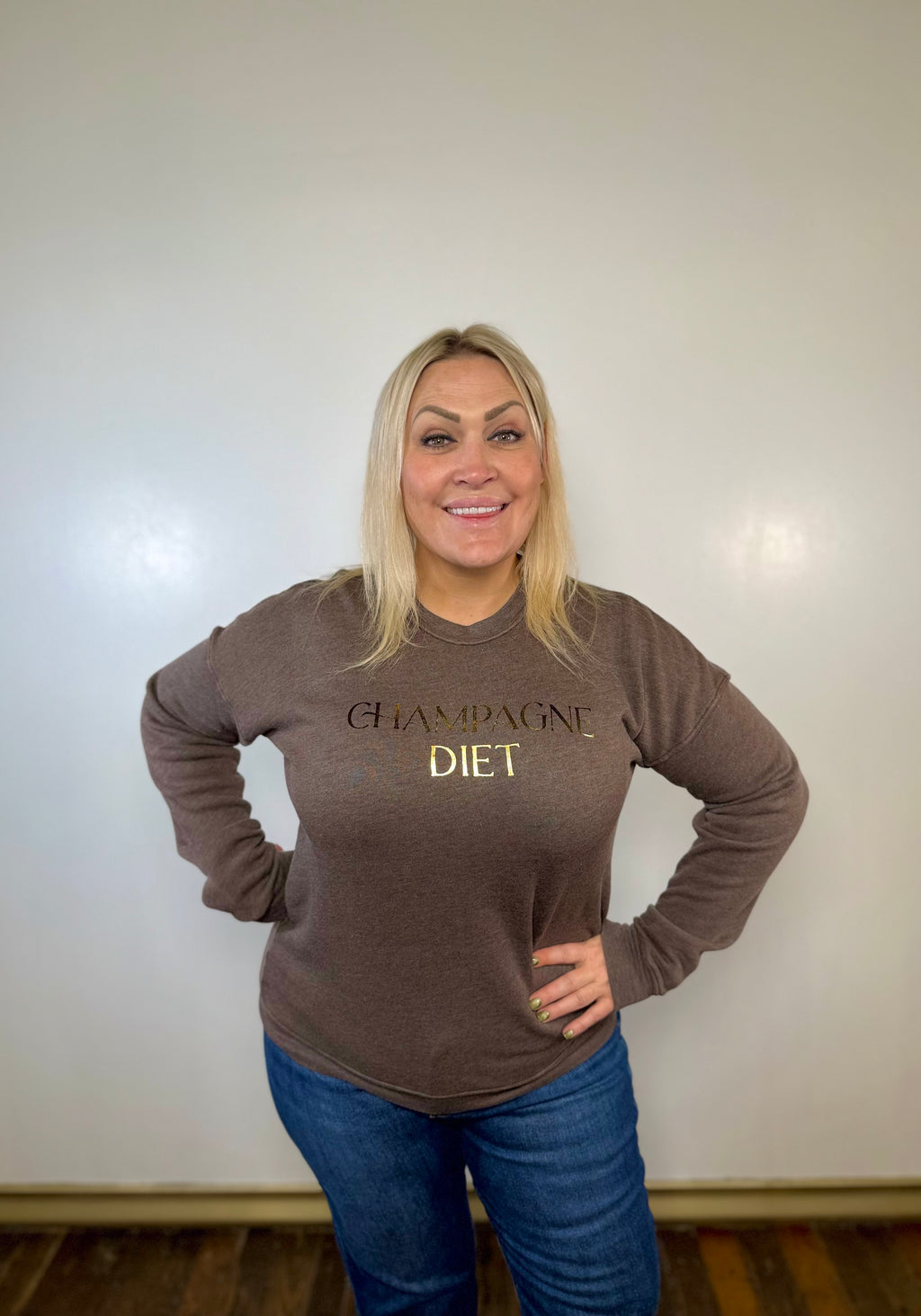 'Champagne Diet' Graphic Sweatshirt