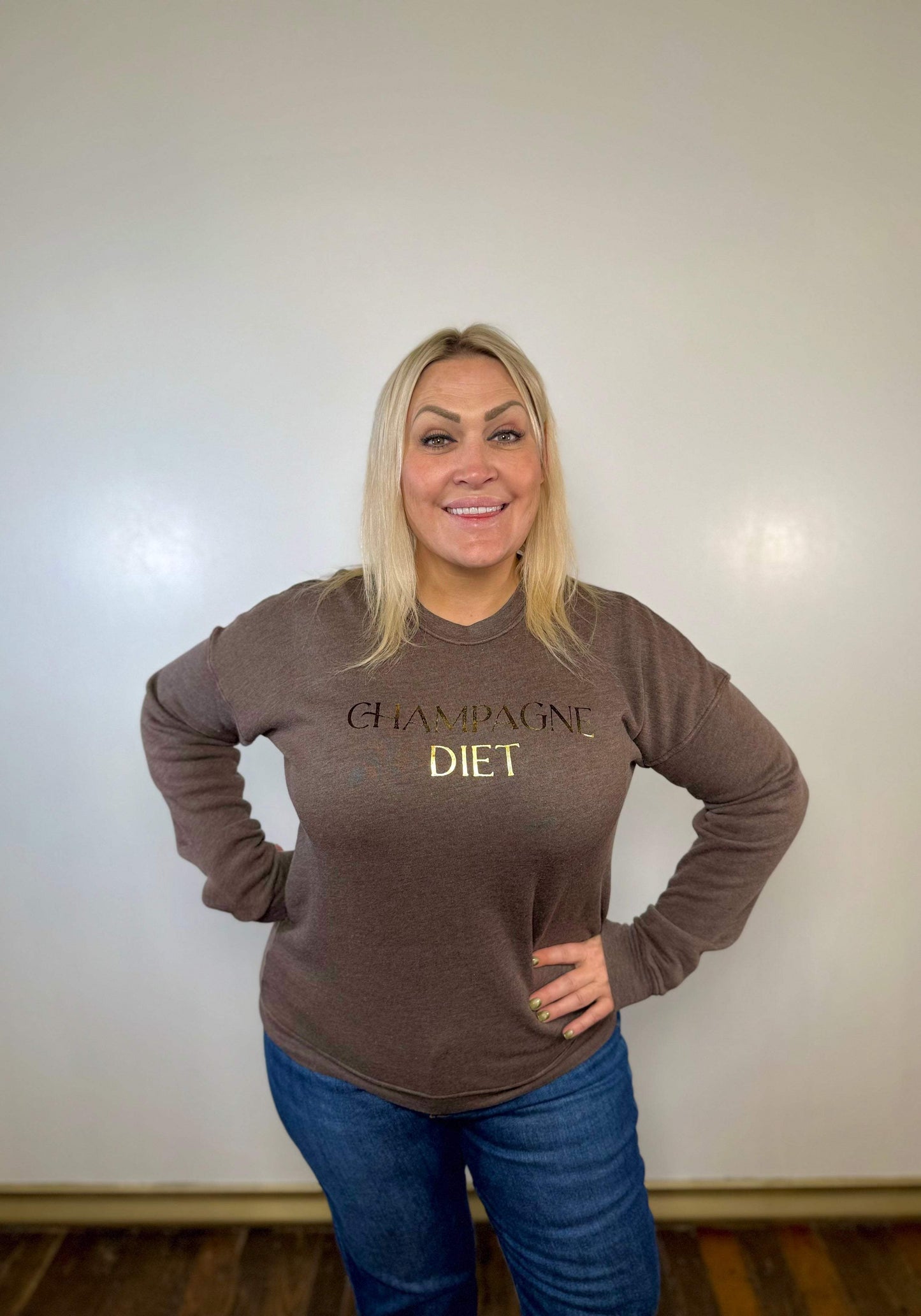 'Champagne Diet' Graphic Sweatshirt
