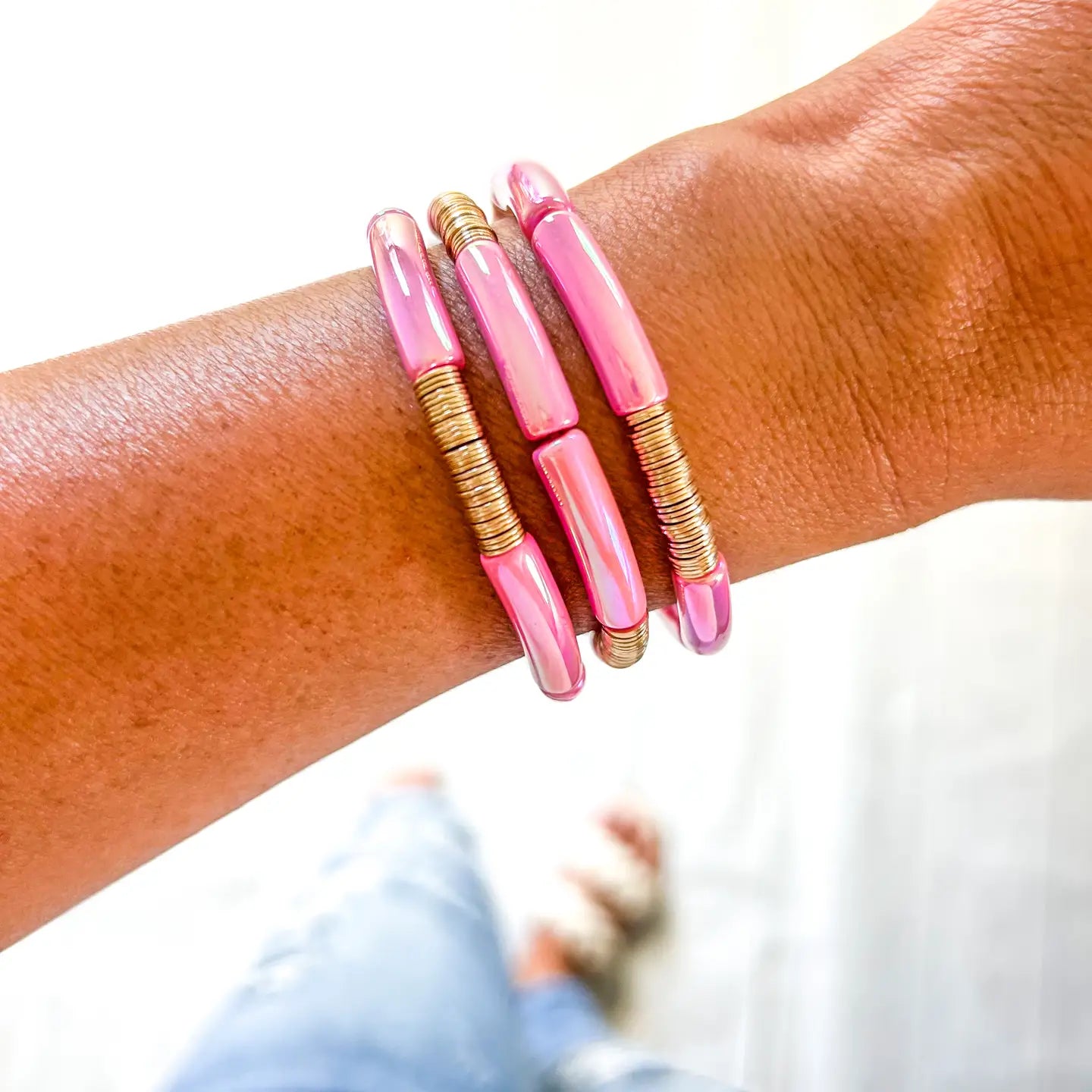 Metallic Radiance Tube Bracelet
