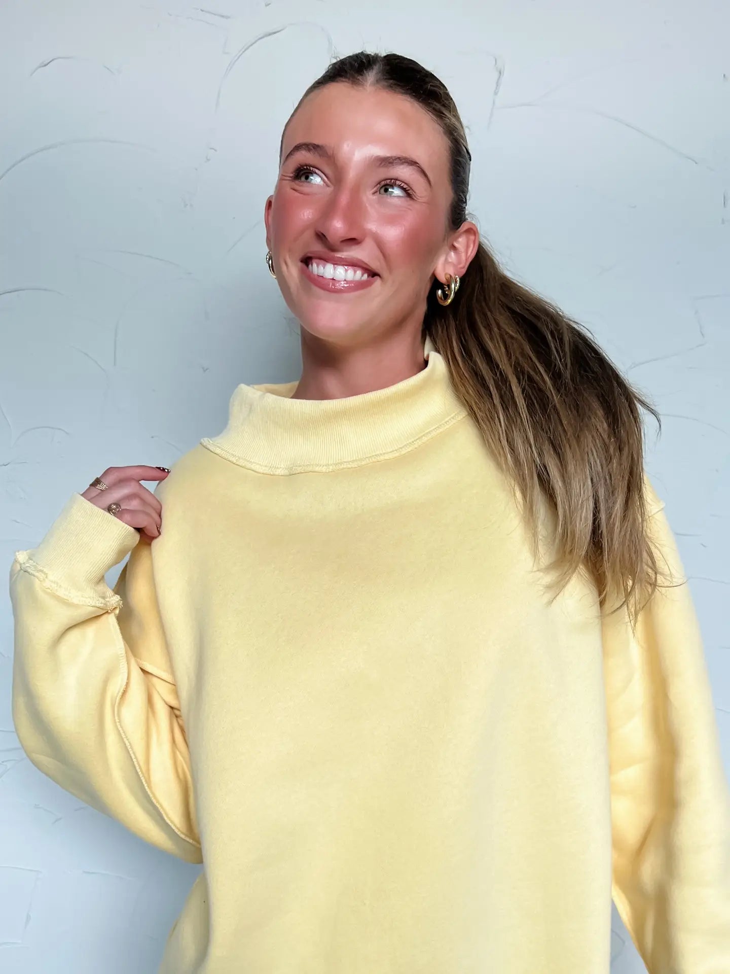 Oversized Mock Neck Sweatshirt
