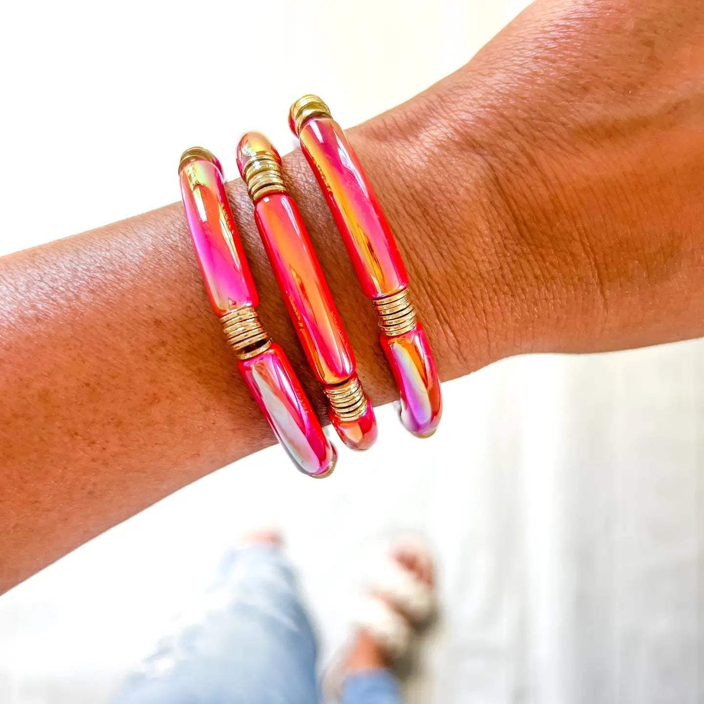 Metallic Radiance Tube Bracelet