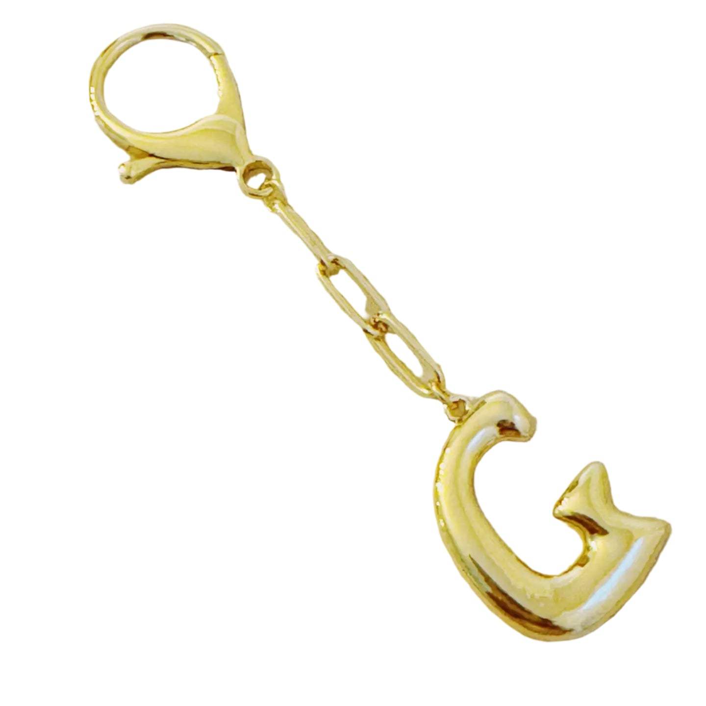 Gold Bubble Initial Purse Charm