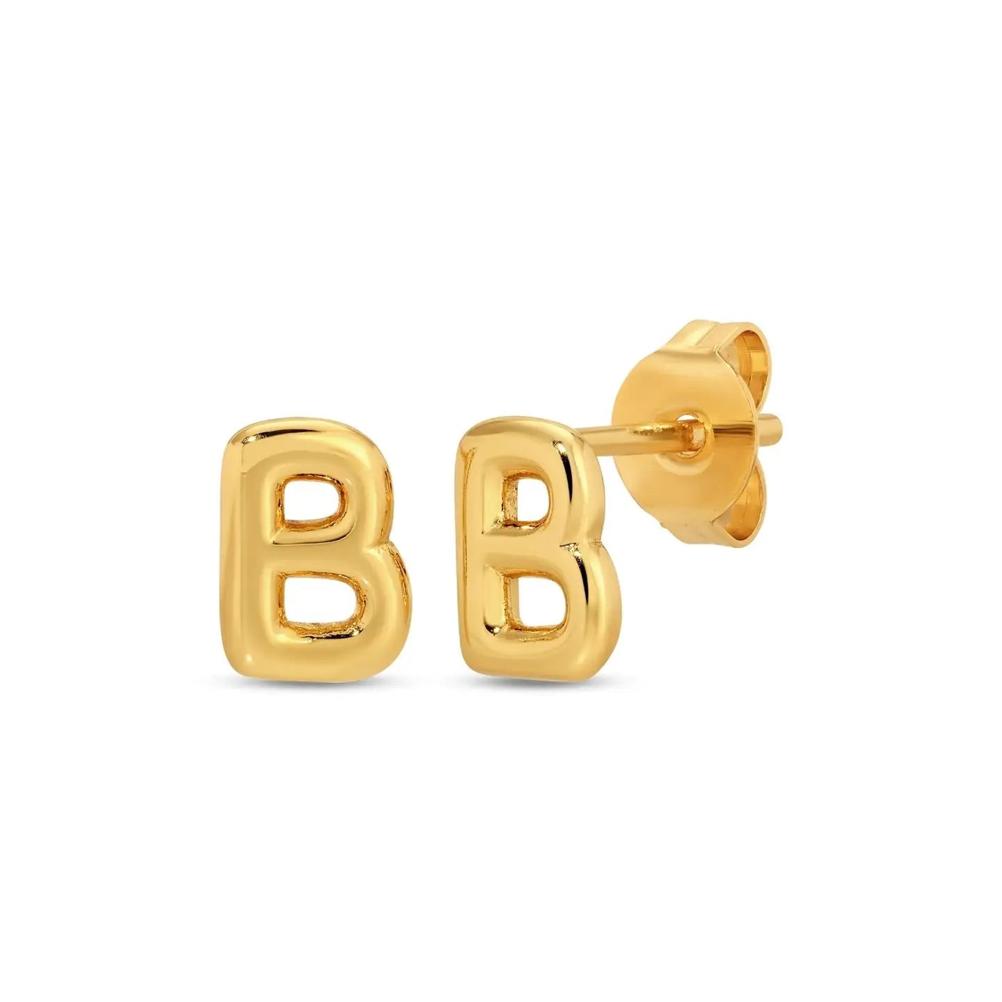 Gold Initial Stud Earrings