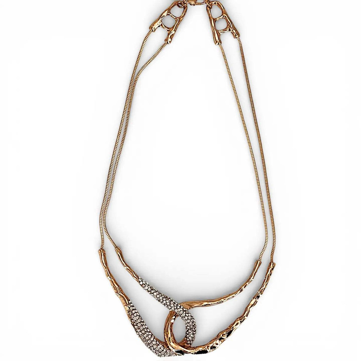 Golden Infinity Loop Statement Necklace
