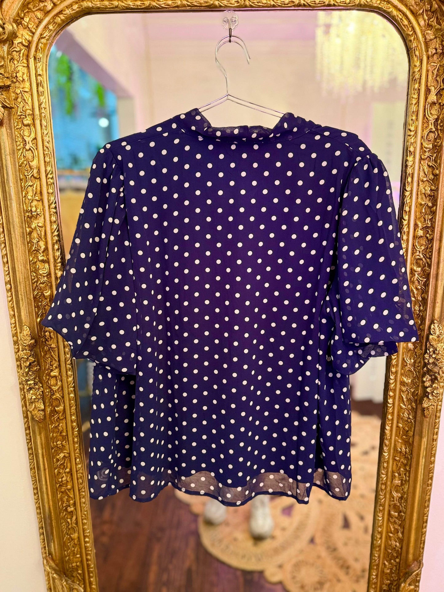 PLUS SIZE | Tynlee Polka Dot Bow Top