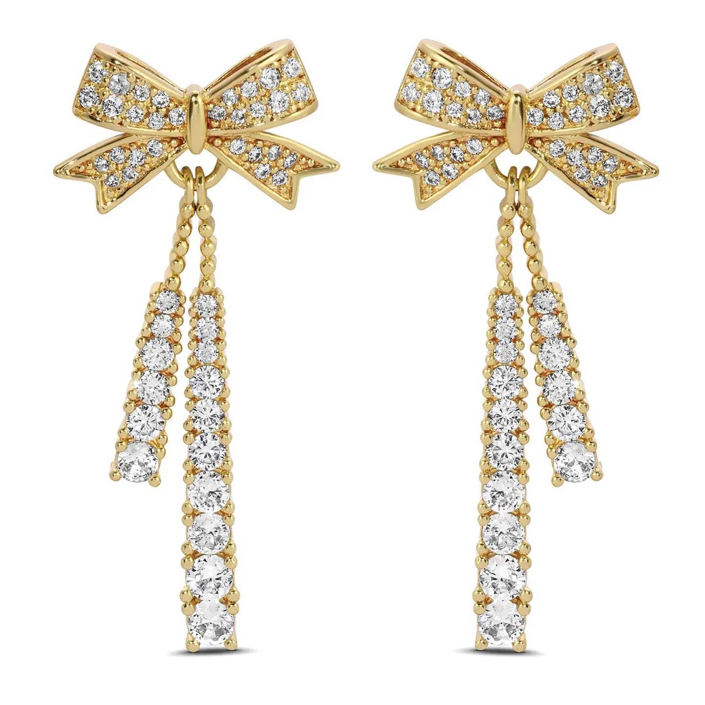 Hello Beautiful Long Bow Earrings
