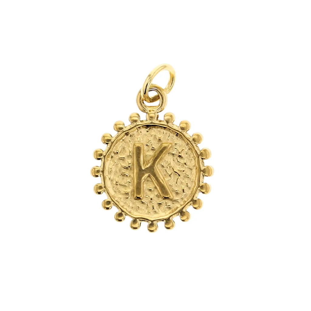 Milgrain Gold Initial Charm