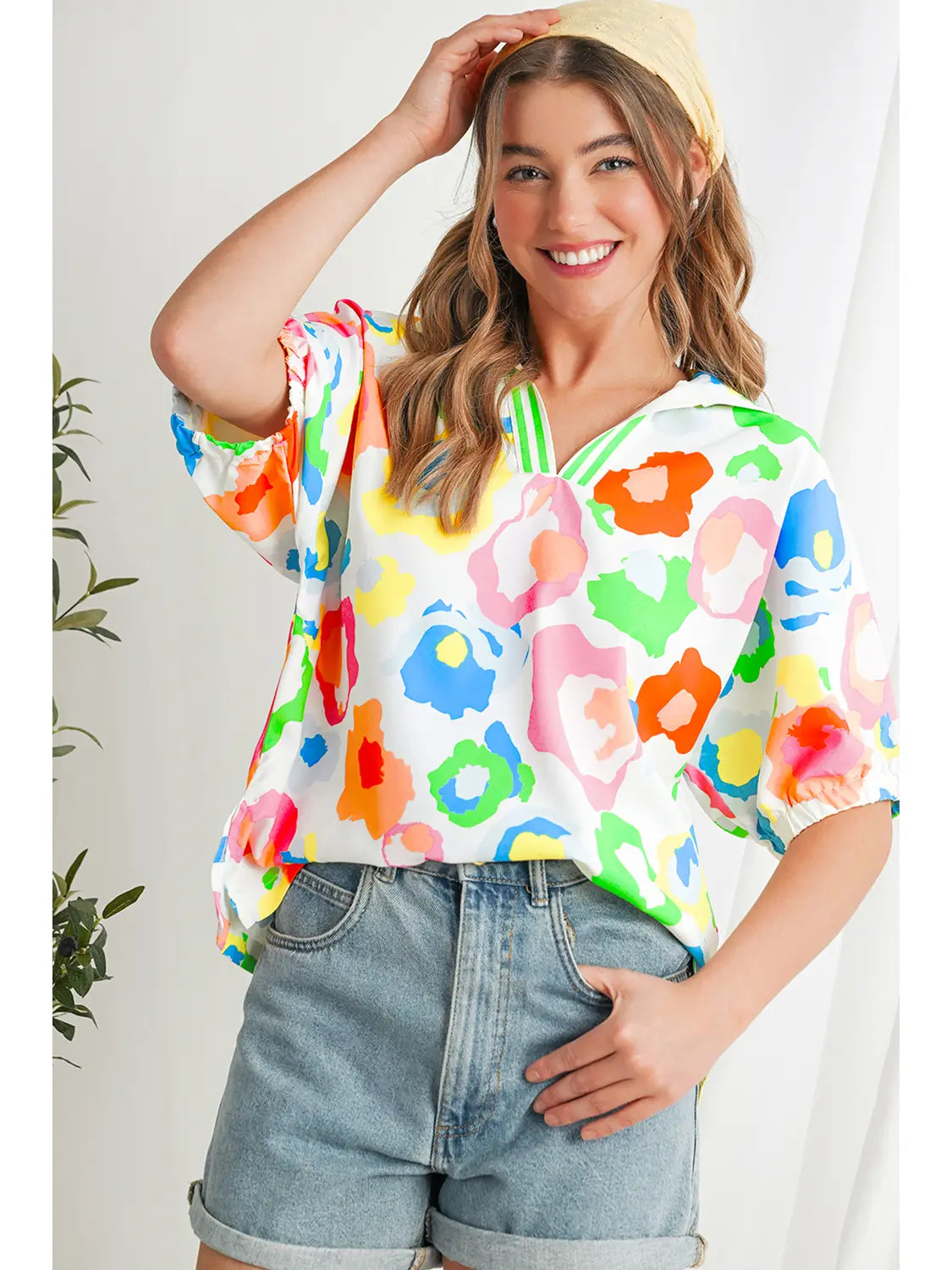 Calliope Colorful Leopard Blouse
