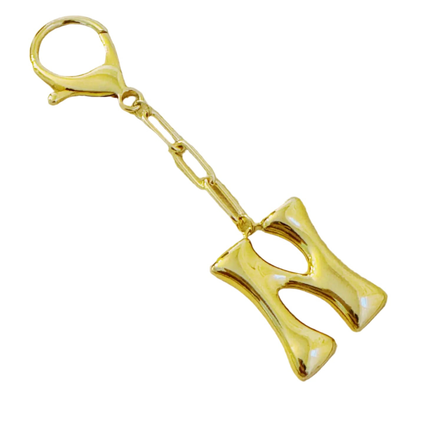 Gold Bubble Initial Purse Charm