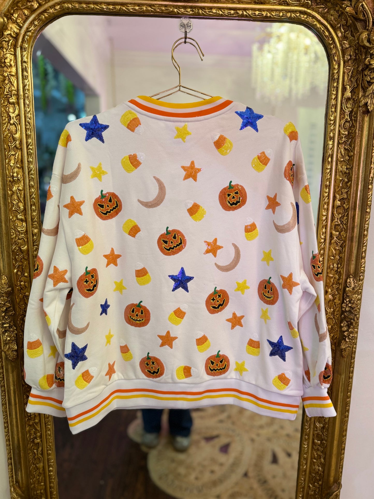 White Pumpkin Icon Sweatshirt Sweatshirt | Queen of Sparkles