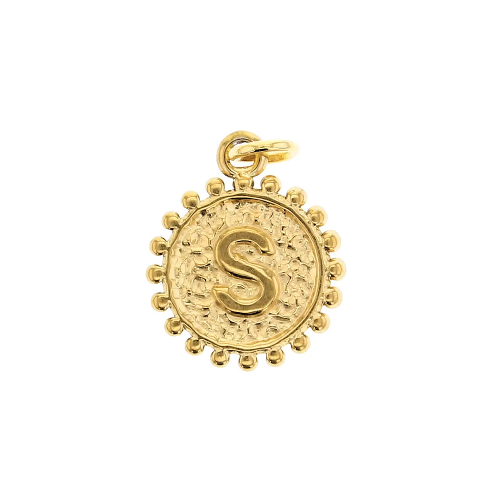 Milgrain Gold Initial Charm