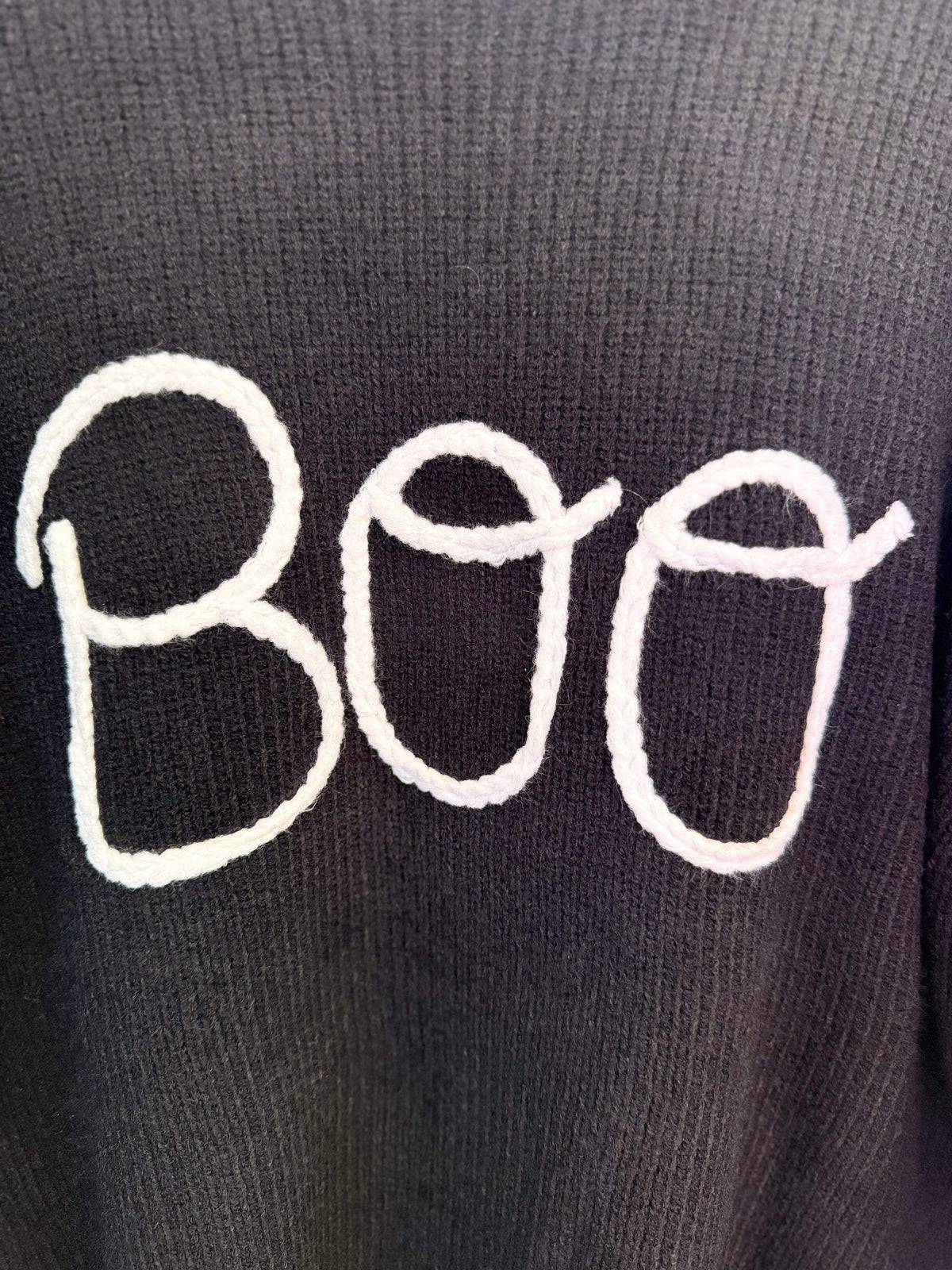 BOO Embroidered Halloween Knit Sweater