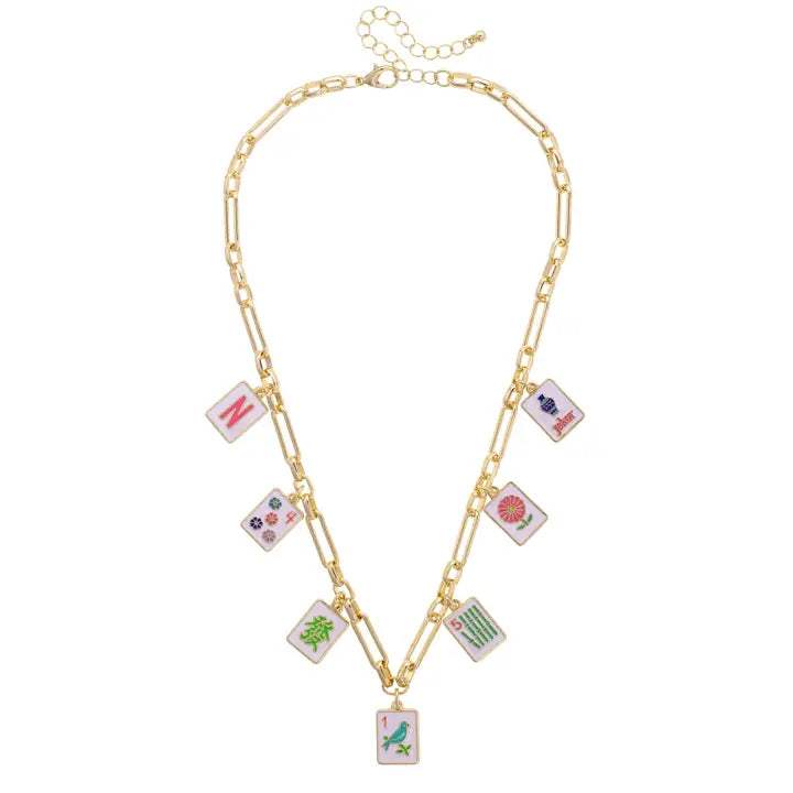 Going Mahjong! Enamel Charm Necklace
