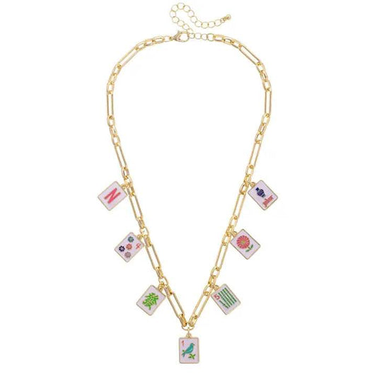 Going Mahjong! Enamel Charm Necklace