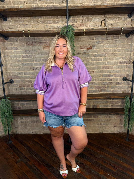 PLUS SIZE | Clyde Puff Raglan Knit Top