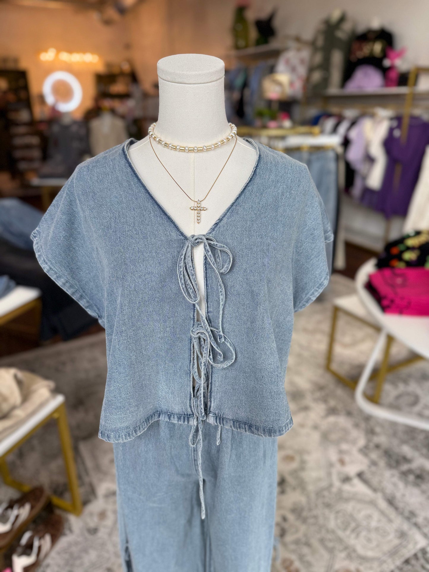 Driftwood Tie Denim Pants