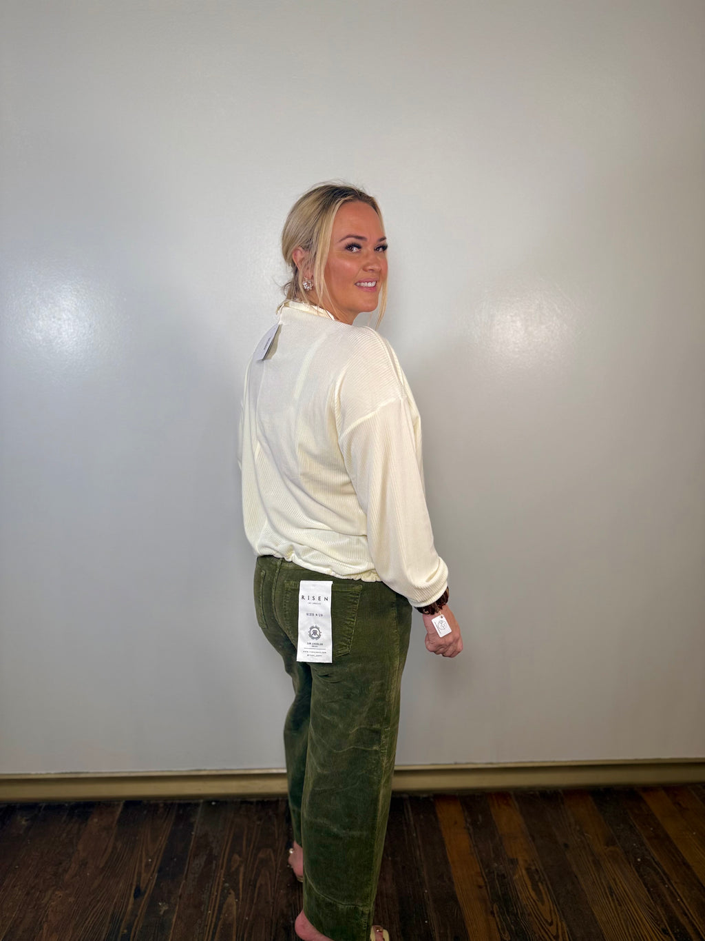 High Rise Crop Wide Corduroy Pants | Risen Jeans | PLUS SIZE AVAILABLE