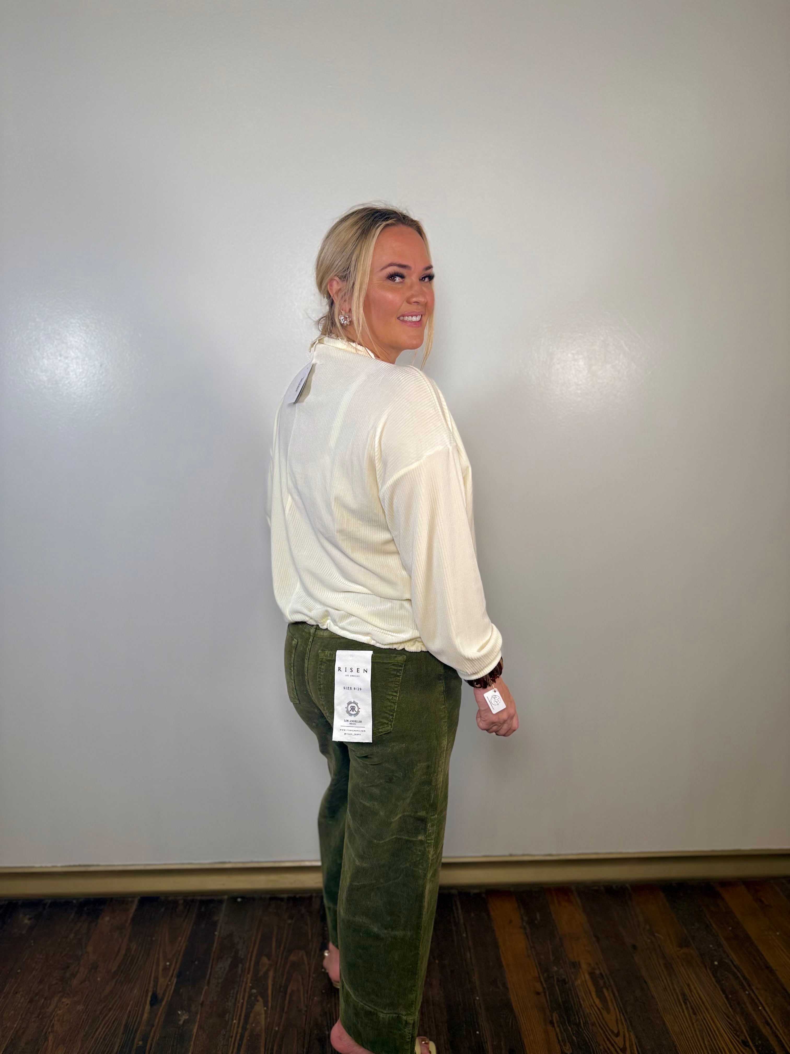 High Rise Crop Wide Corduroy Pants | Risen Jeans | PLUS SIZE AVAILABLE