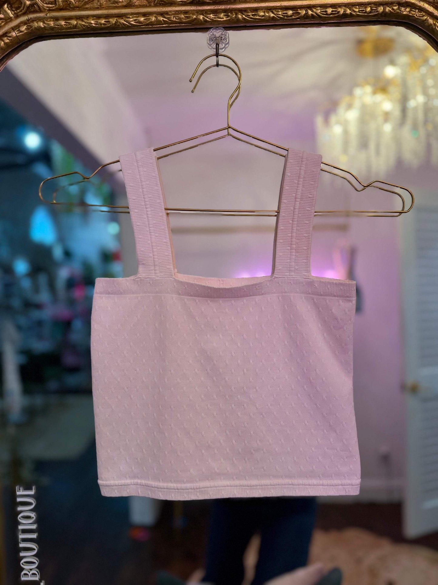 London Polka Dot Square Crop Tank - O/S