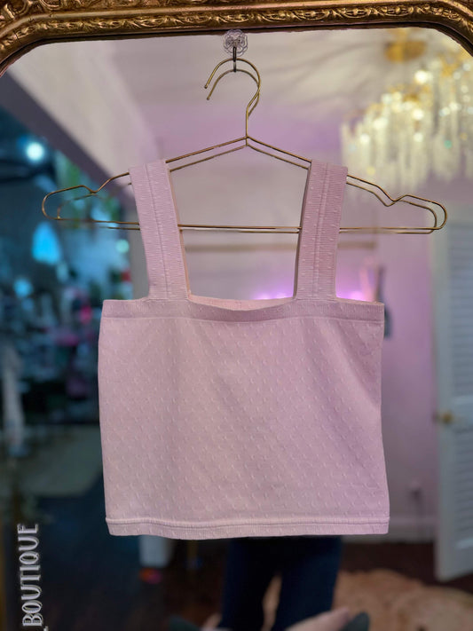 London Polka Dot Square Crop Tank - O/S