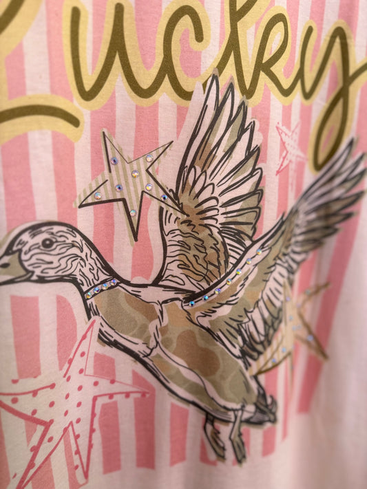 Lucky Duck Crystal Bling Tee