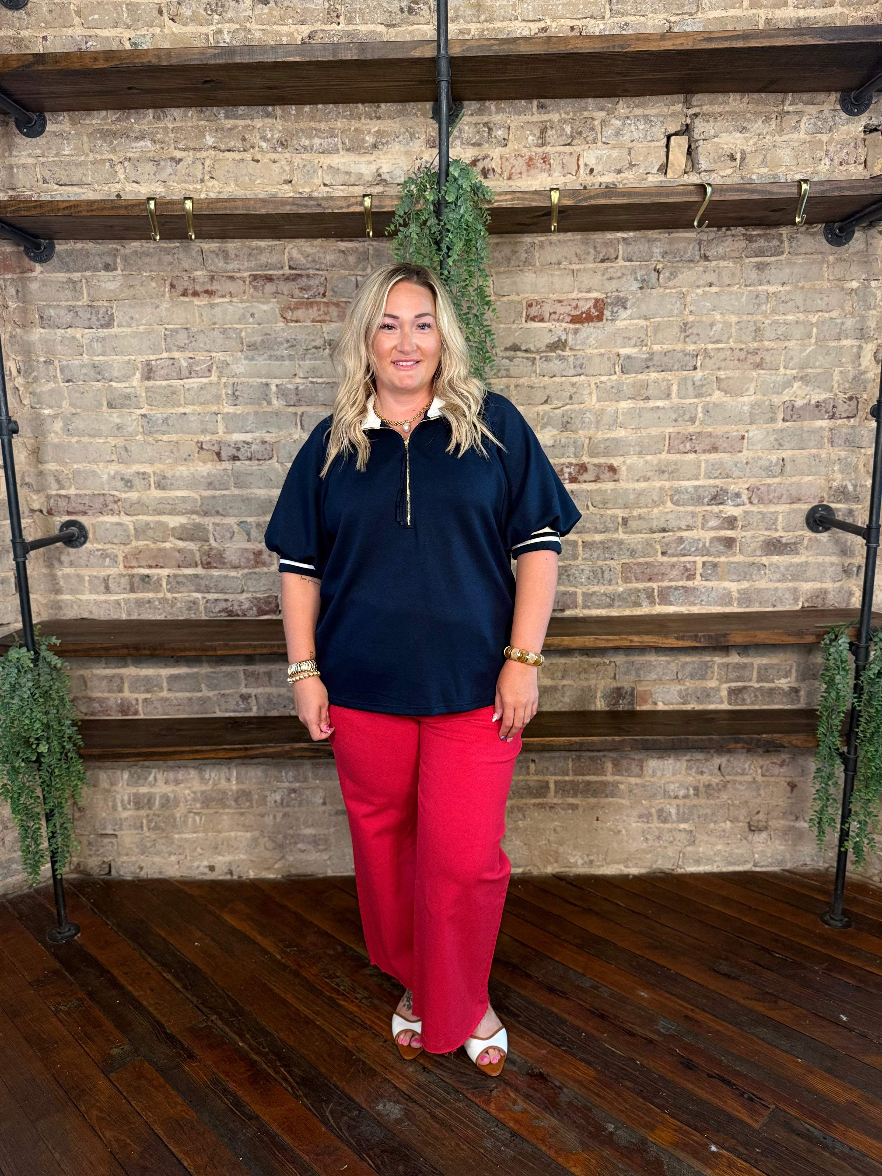 PLUS SIZE | Clyde Puff Raglan Knit Top
