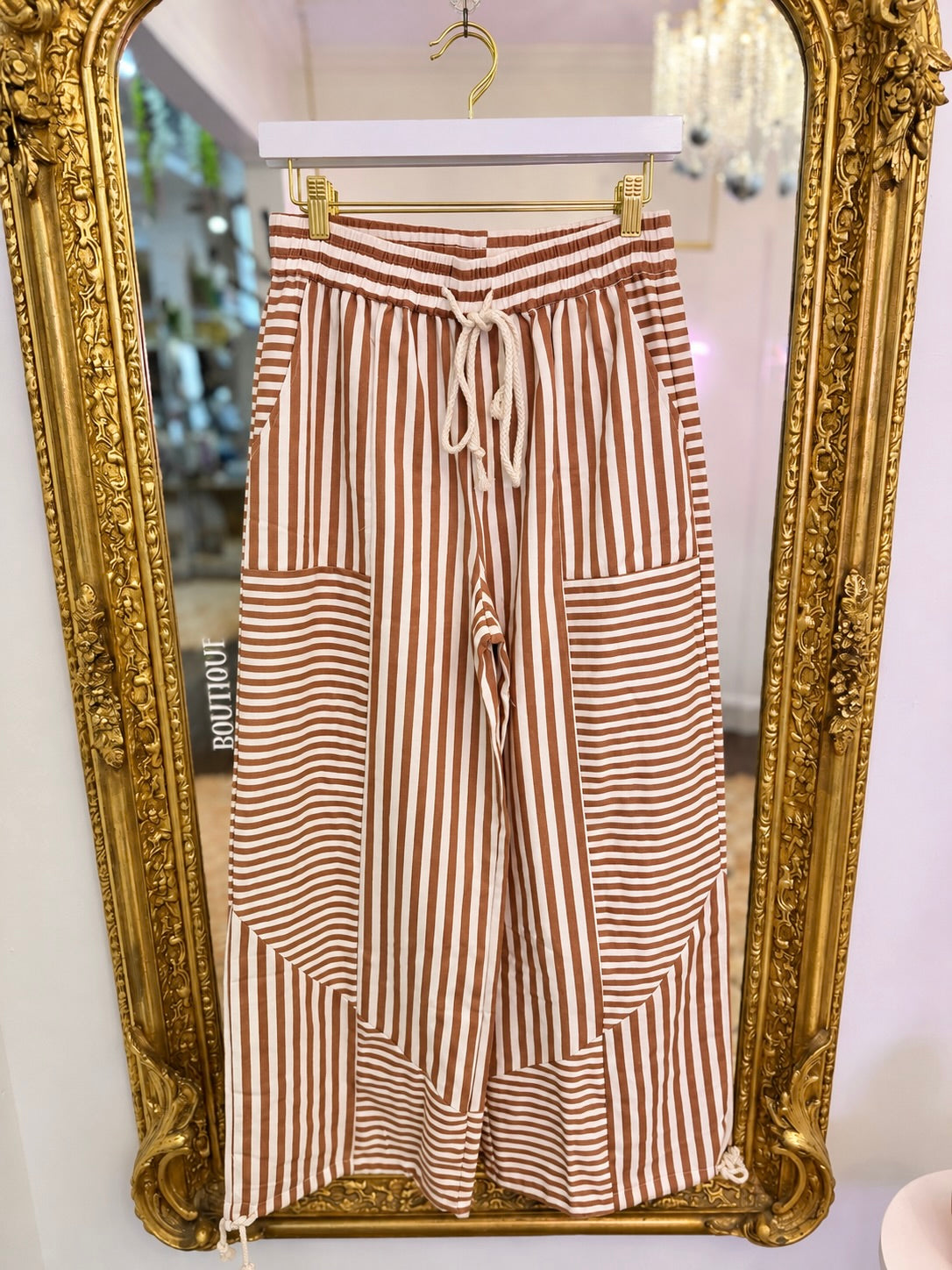 Easy Stripe Wide Leg Pants