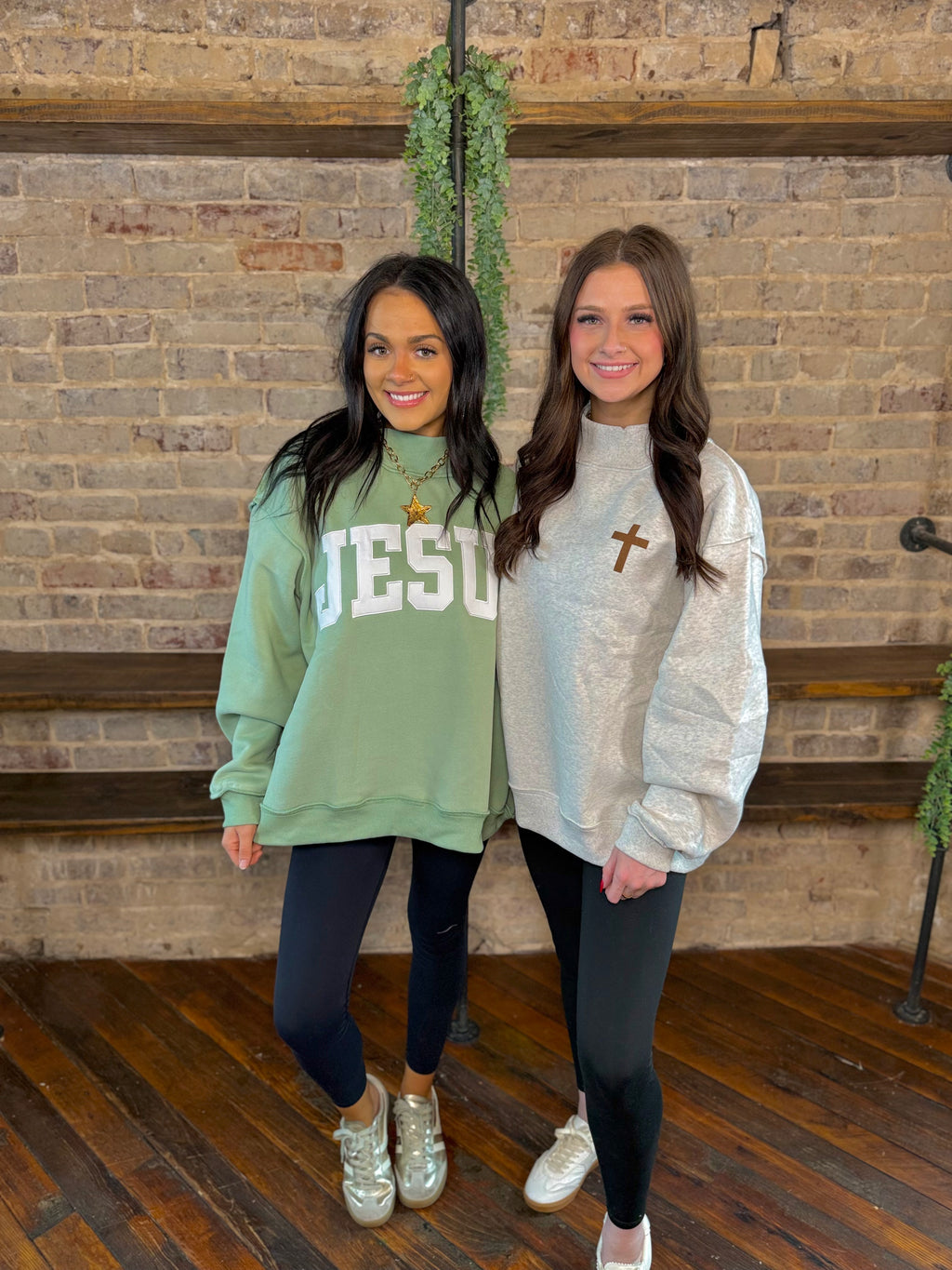 JESUS Embroidered Mock Neck Sweatshirt