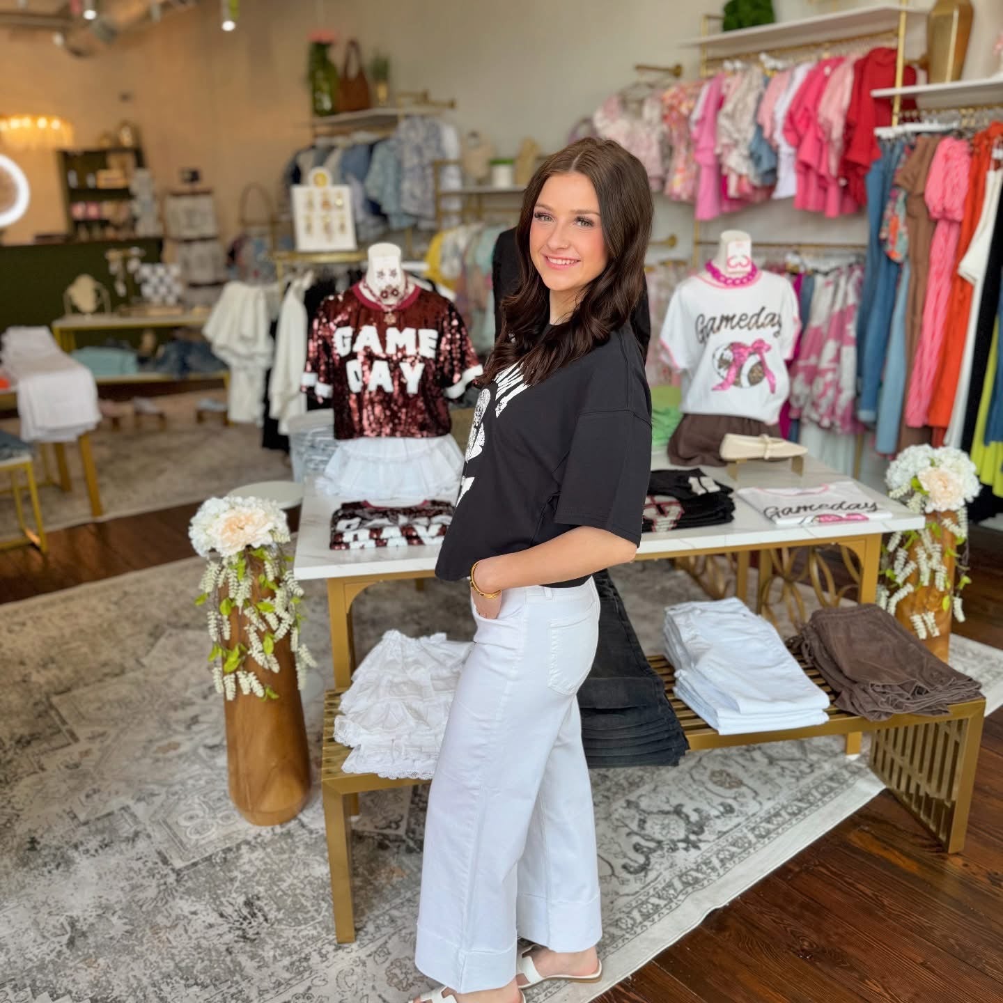Sunday Funday Football Graphic Crop Tee
