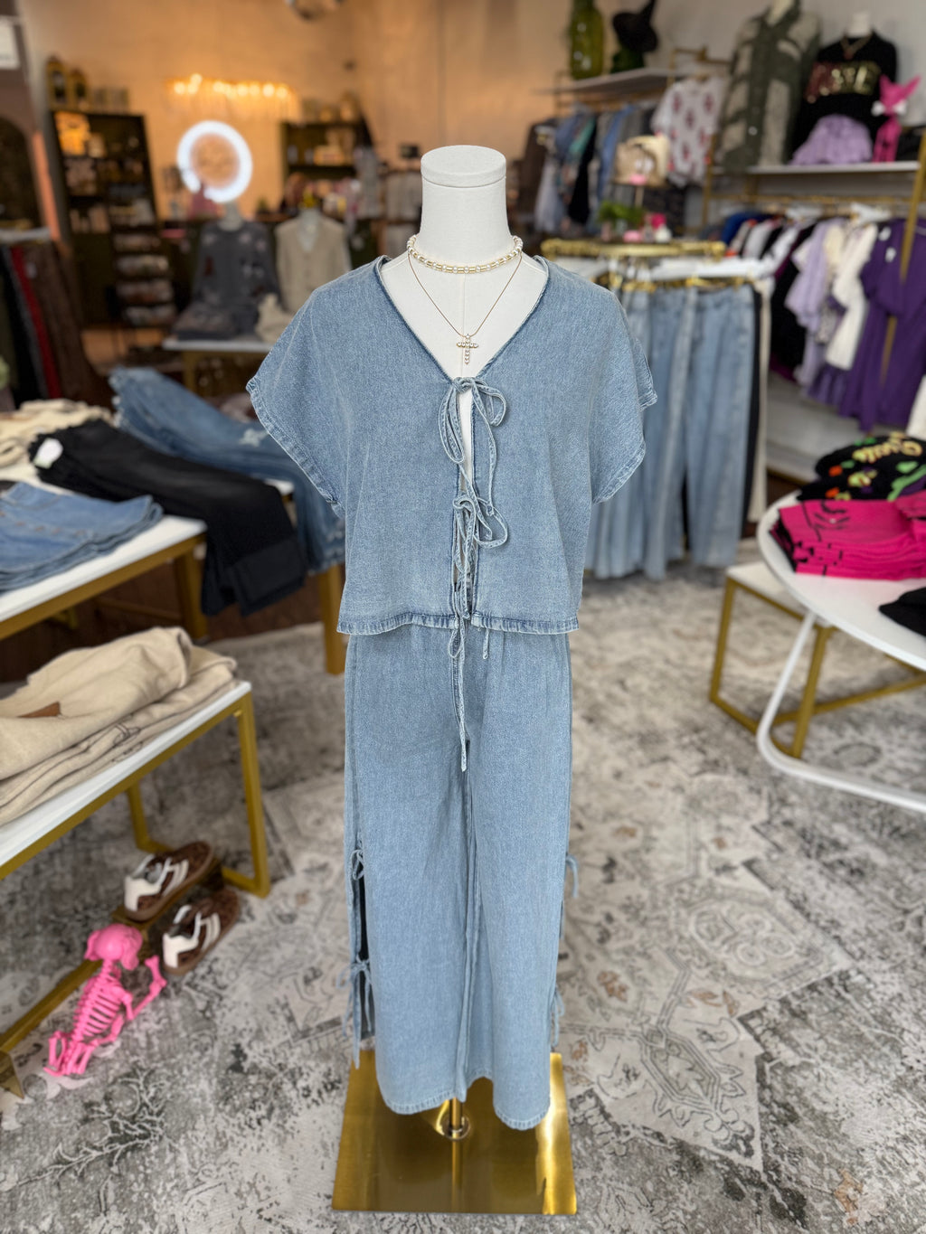 Driftwood Tie Denim Pants