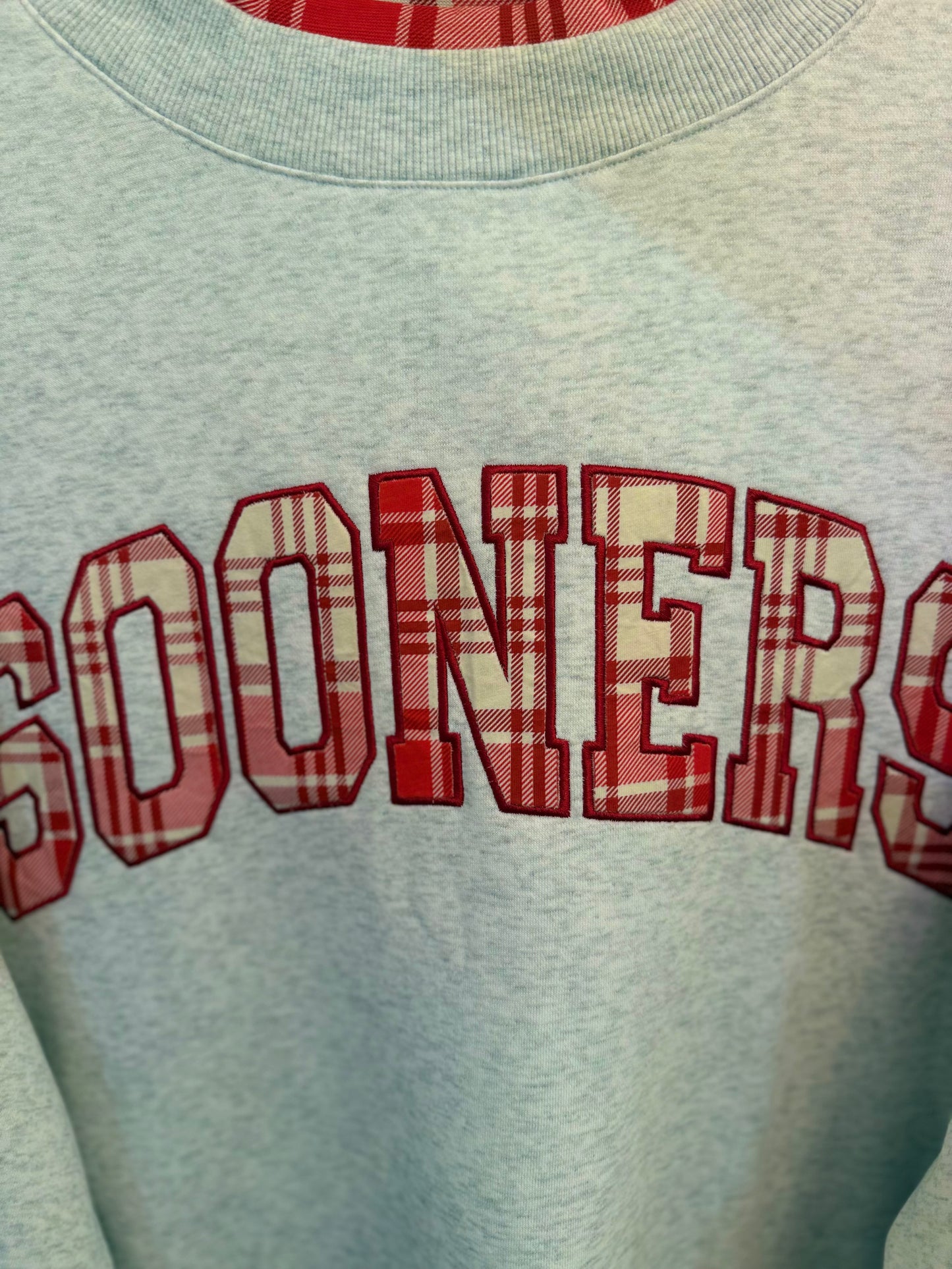 Boomer Sooner Varsity Plaid Mock Neck Sweatshirt