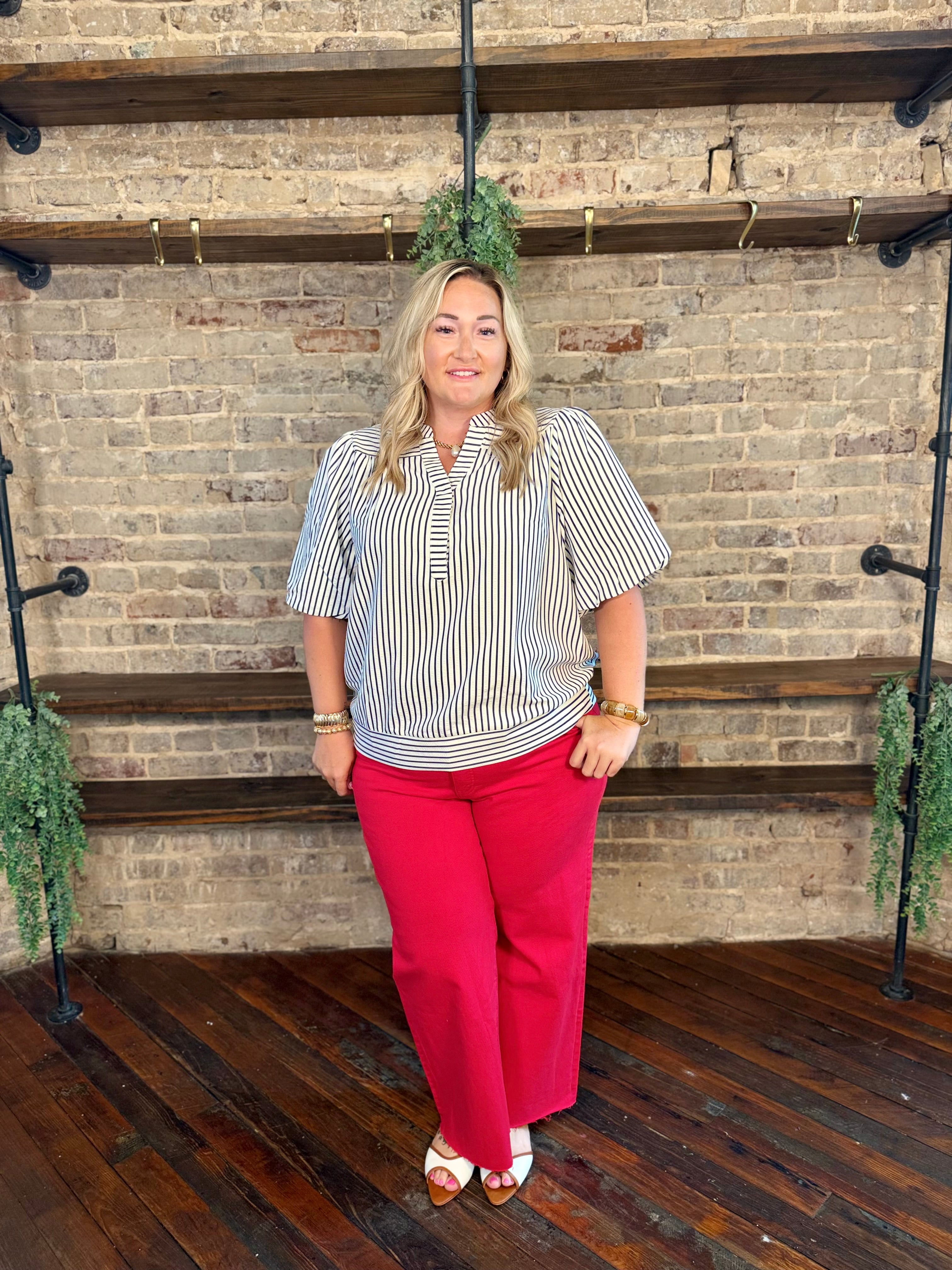 Meg High Rise Wide Leg Raw Hem Pants - Tomato | PLUS SIZE AVAILABLE | Kut from the Kloth